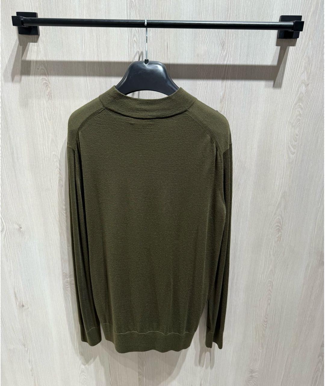 LORO PIANA Хаки шерстяной джемпер / свитер, фото 2