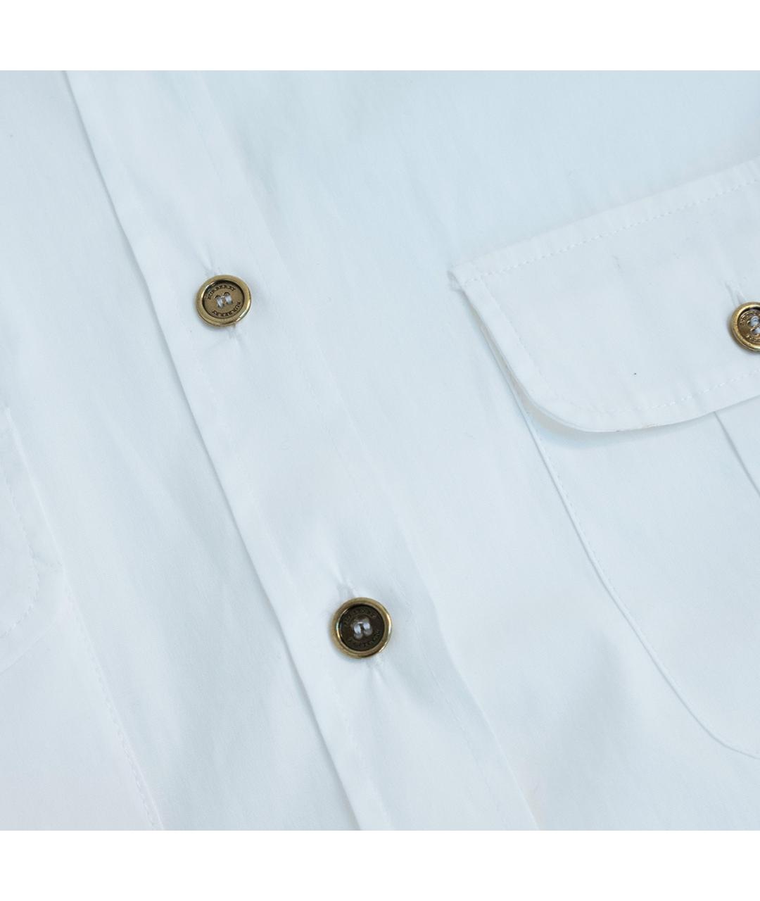 BURBERRY Белая хлопковая рубашка, фото 4