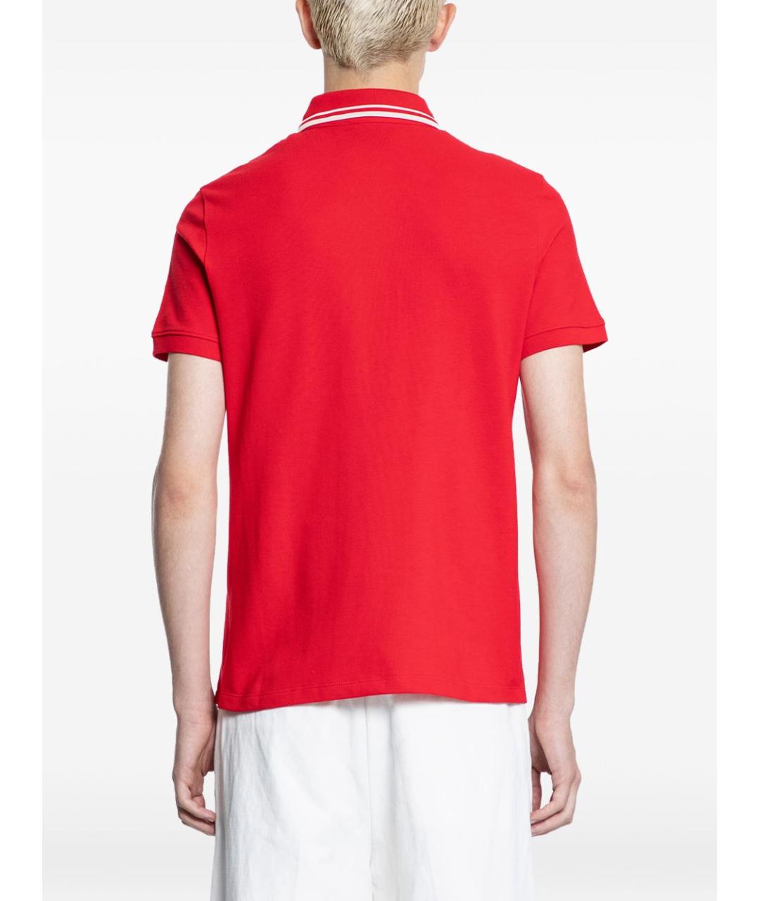 VALENTINO Красное хлопковое поло с коротким рукавом, фото 4