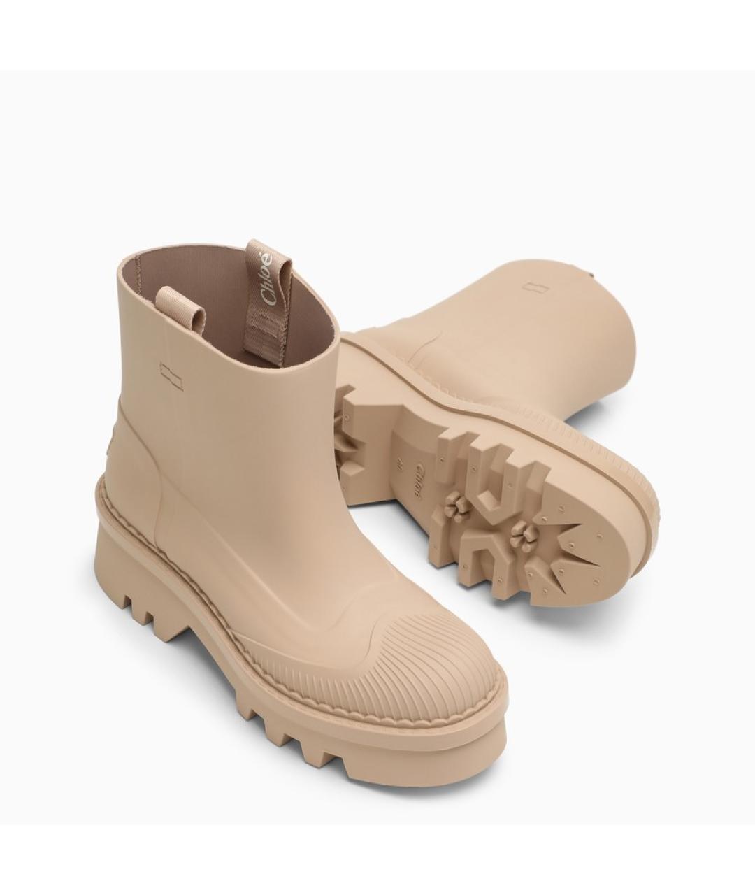 CHLOE Бежевые резиновые сапоги, фото 5