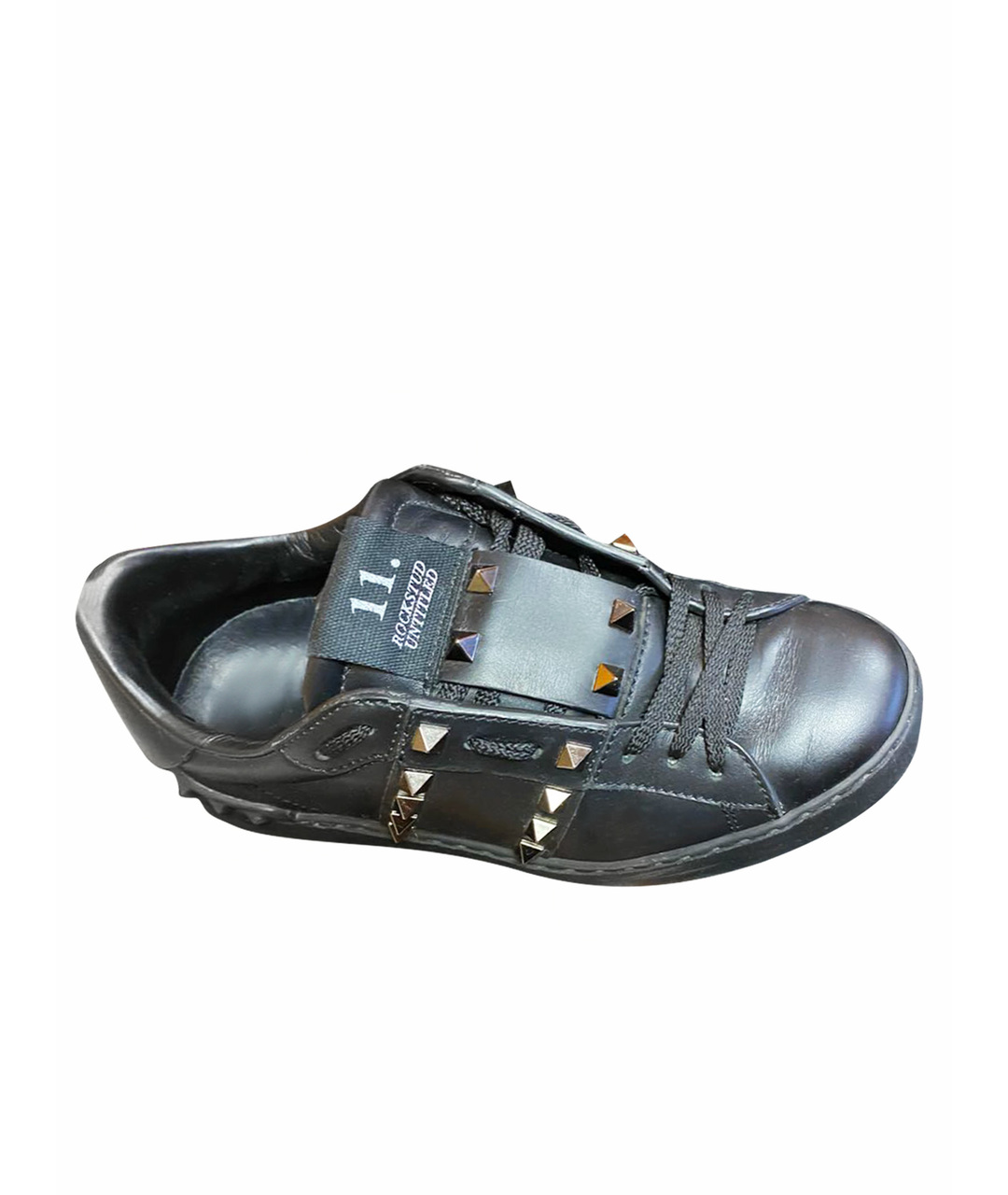 VALENTINO Черные кожаные кроссовки, фото 1