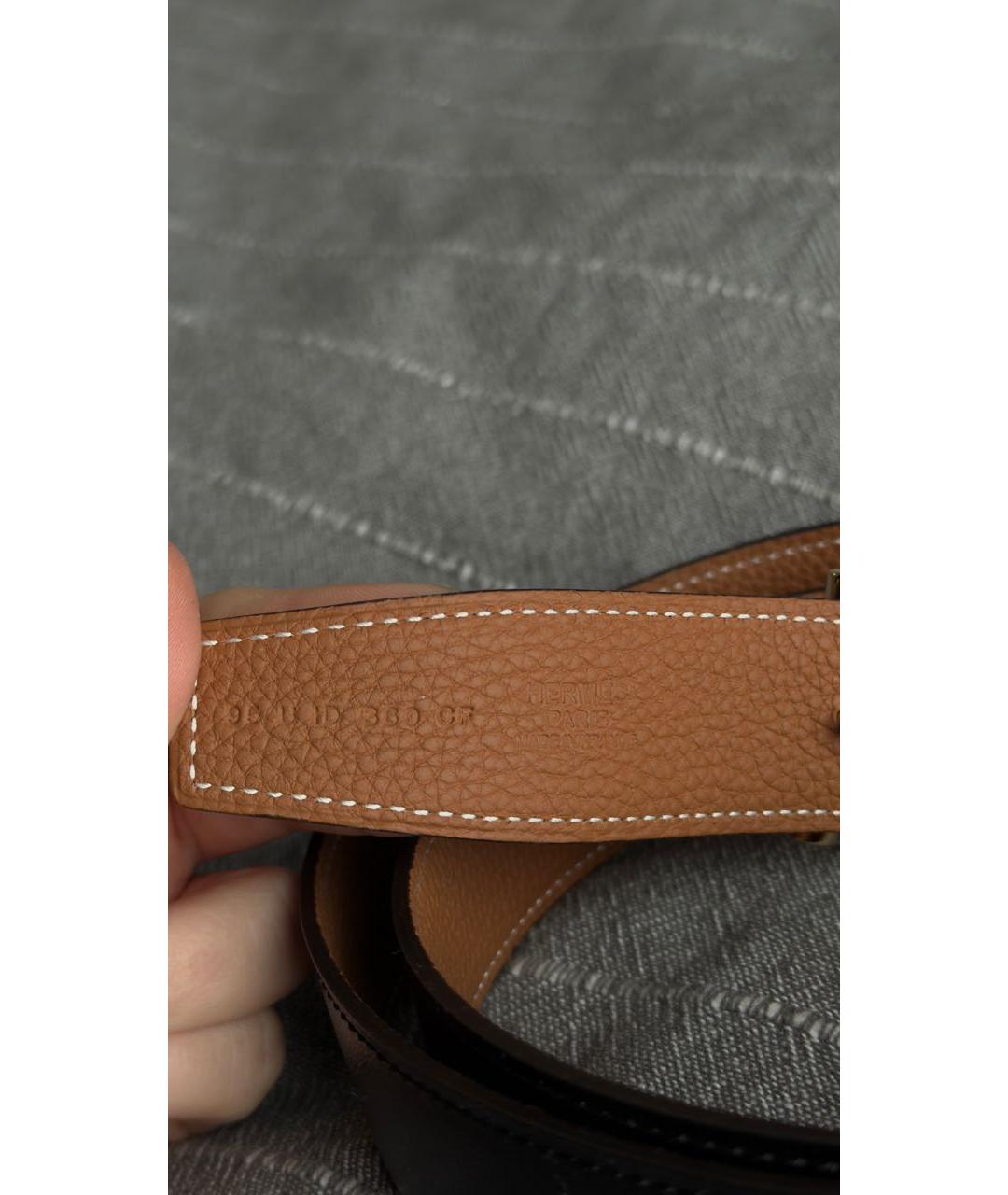 HERMES Черный кожаный ремень, фото 3