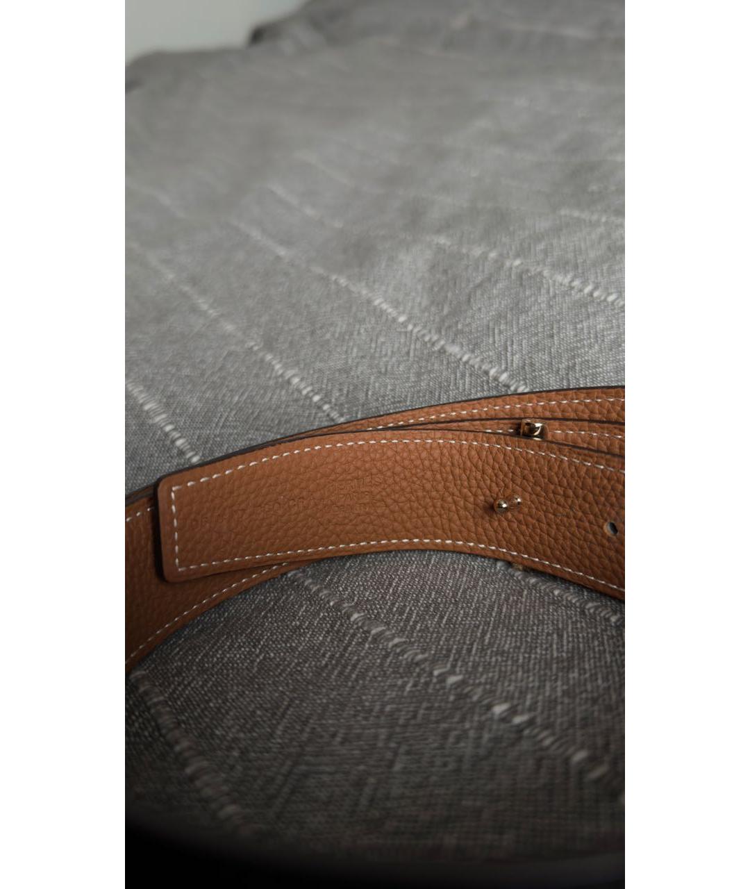 HERMES Черный кожаный ремень, фото 2