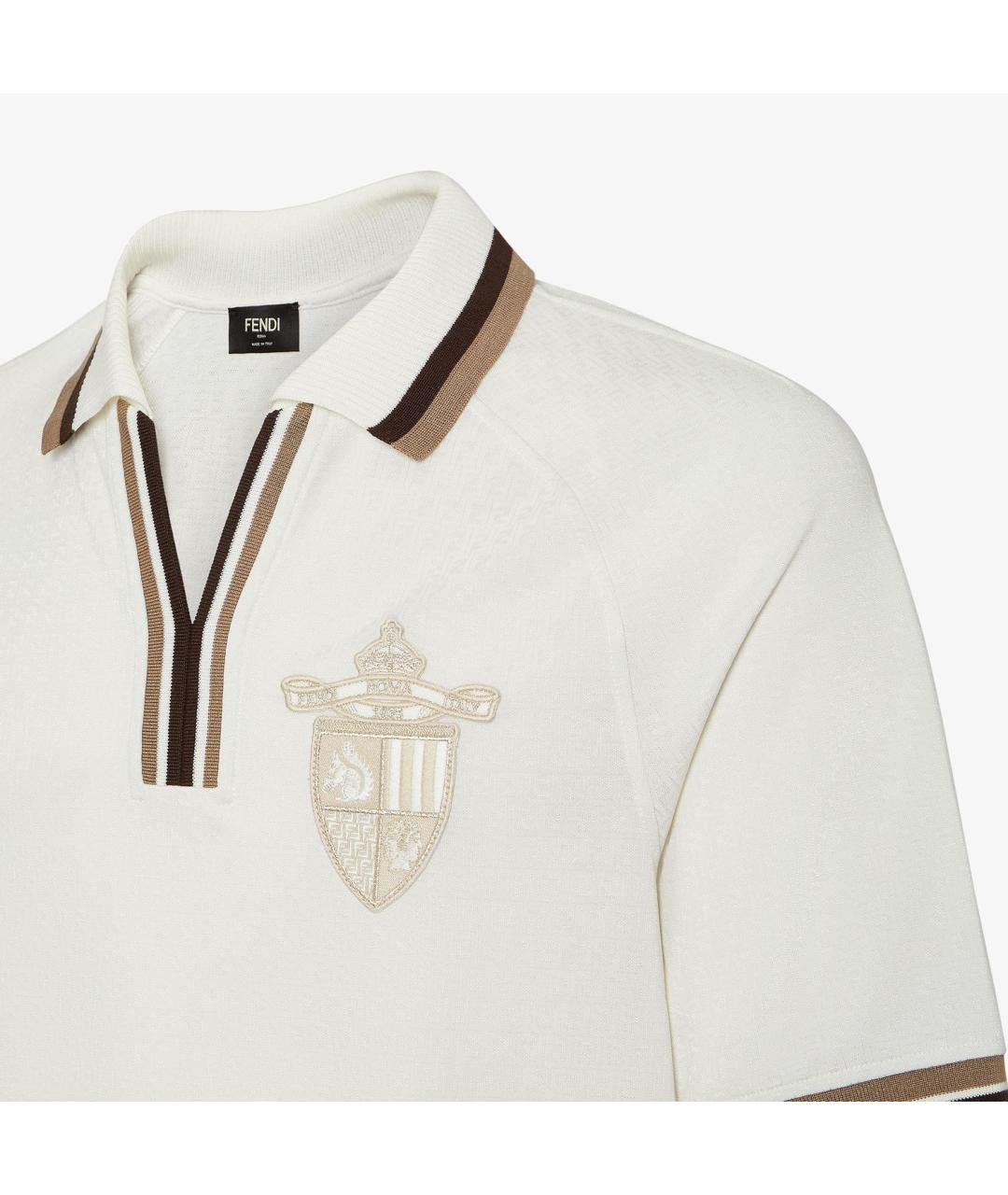 FENDI Белое поло с коротким рукавом, фото 3