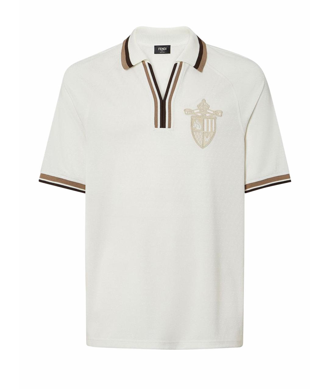 FENDI Белое поло с коротким рукавом, фото 1