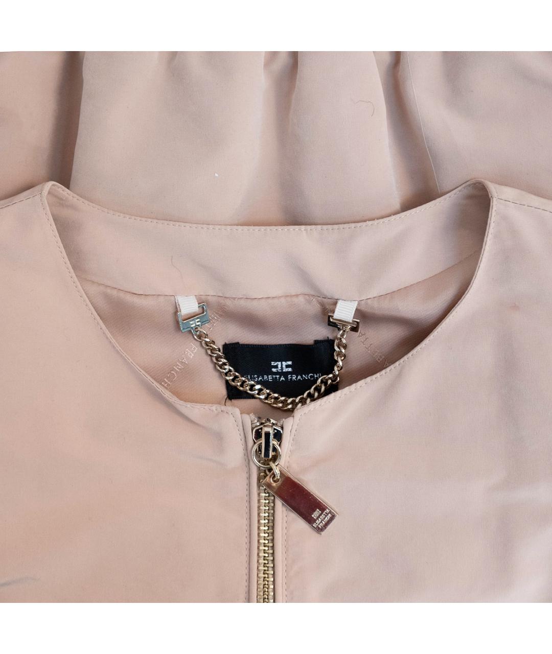 ELISABETTA FRANCHI Розовая полиэстеровая куртка, фото 3