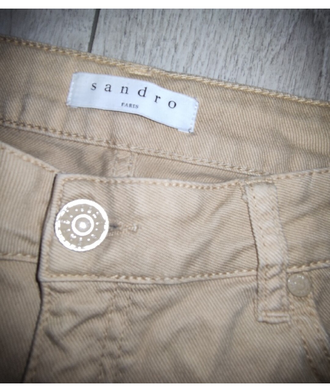 SANDRO Бежевые хлопко-эластановые прямые джинсы, фото 3