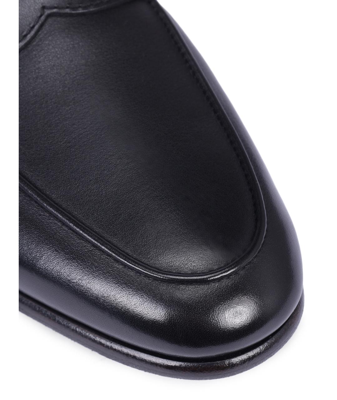 SANTONI Черные кожаные лоферы, фото 3