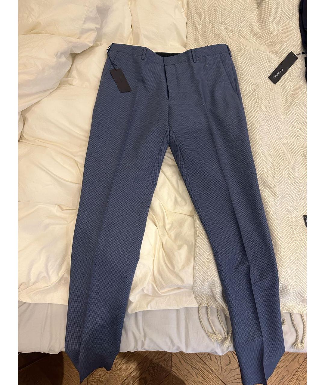 PRADA Синие шерстяные классические брюки, фото 5