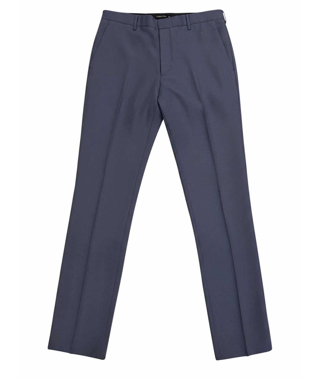 PRADA Синие шерстяные классические брюки, фото 6