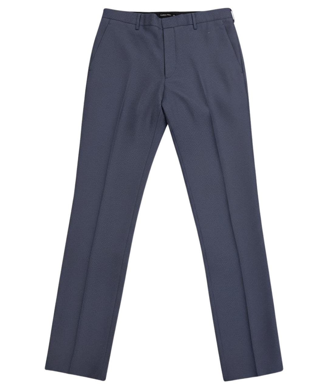 PRADA Синие шерстяные классические брюки, фото 1