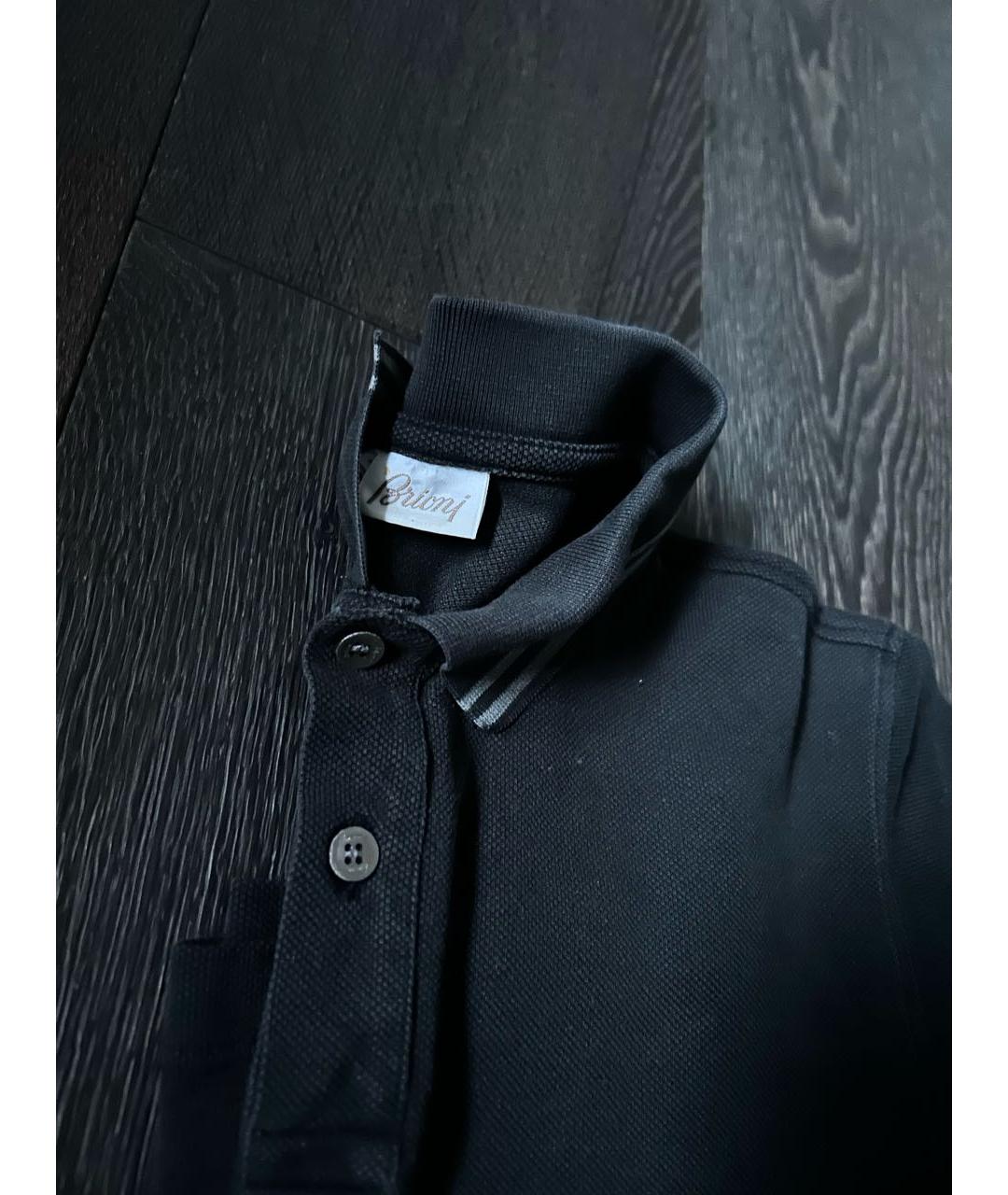 BRIONI Черное поло с коротким рукавом, фото 3