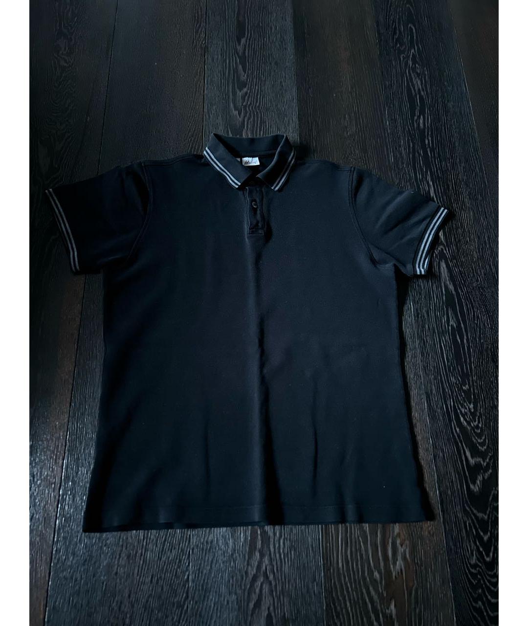 BRIONI Черное поло с коротким рукавом, фото 2