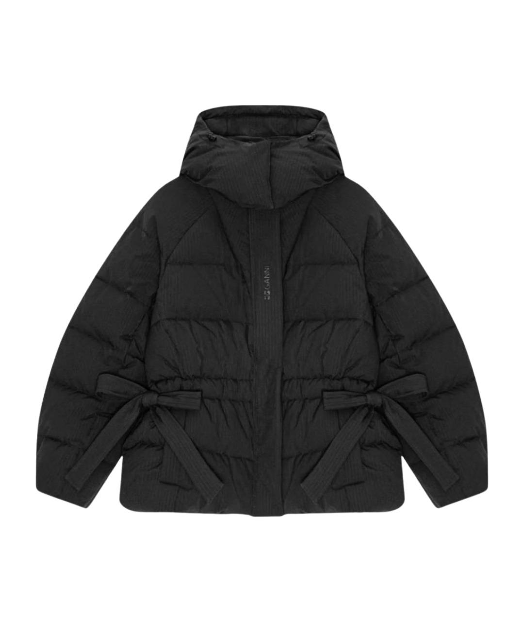 GANNI Черный полиэстеровый пуховик, фото 1