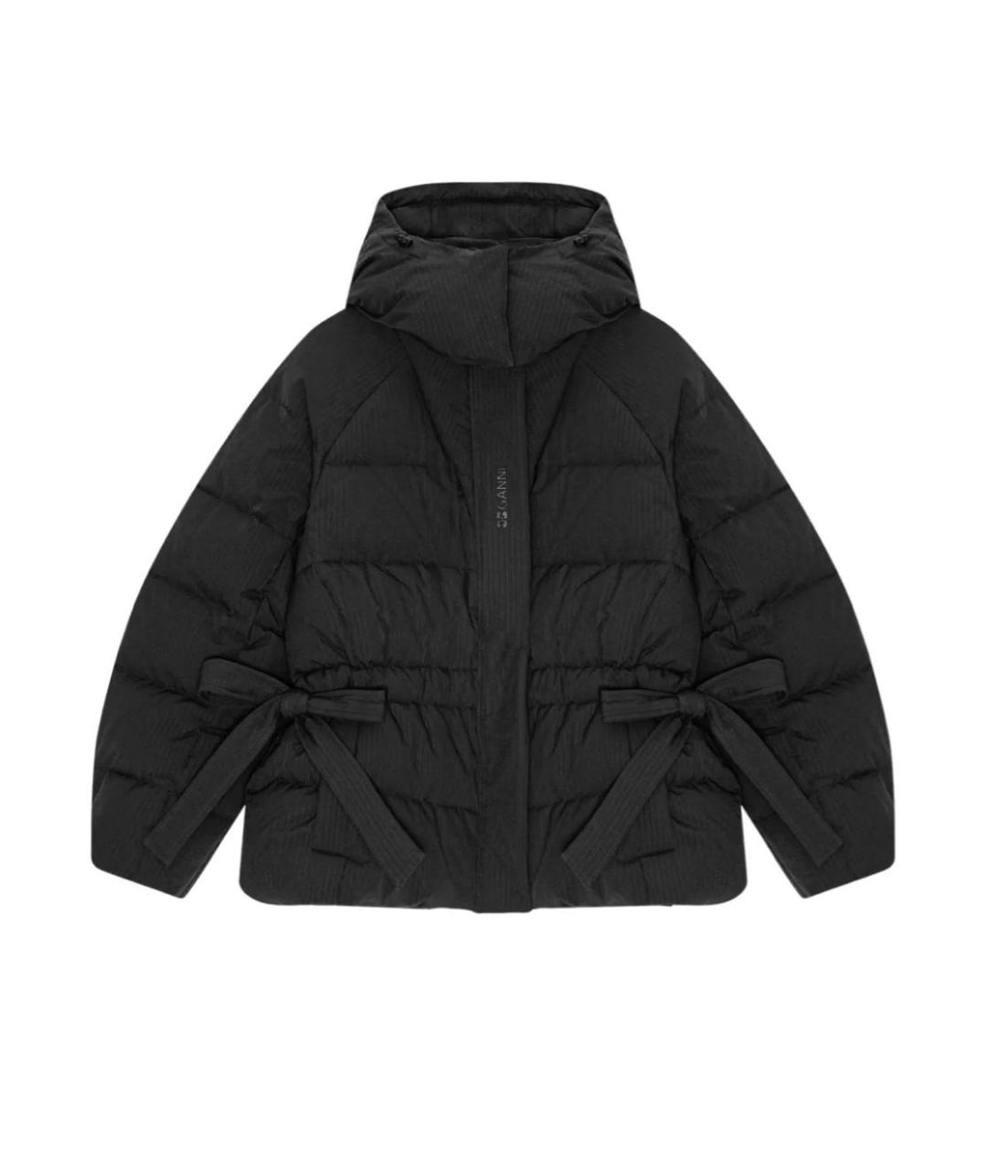 GANNI Черный полиэстеровый пуховик, фото 9