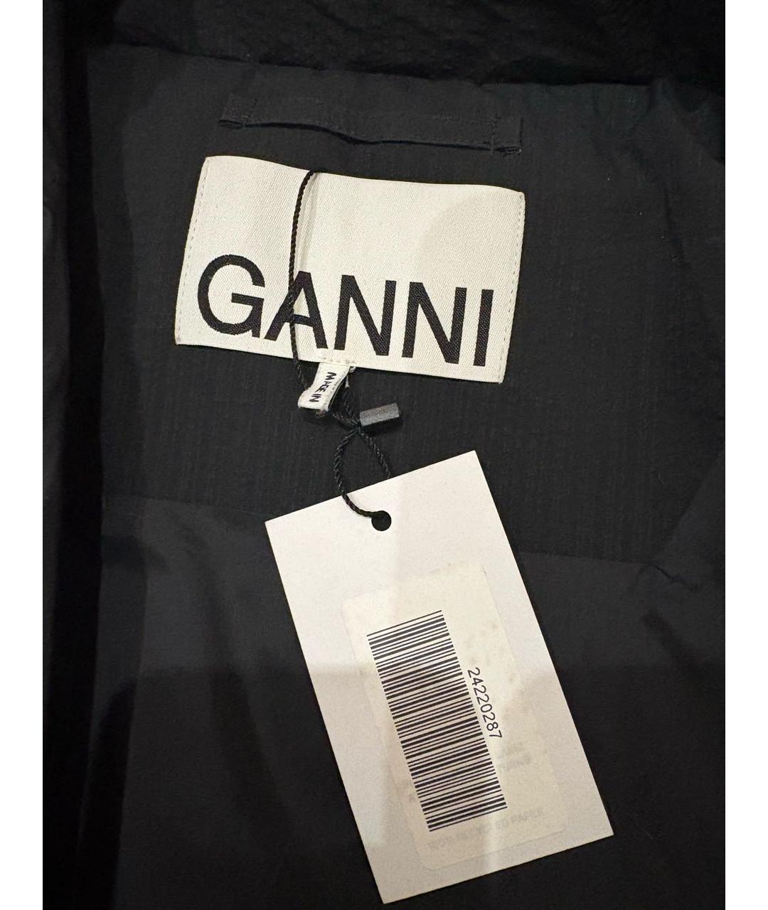 GANNI Черный полиэстеровый пуховик, фото 6