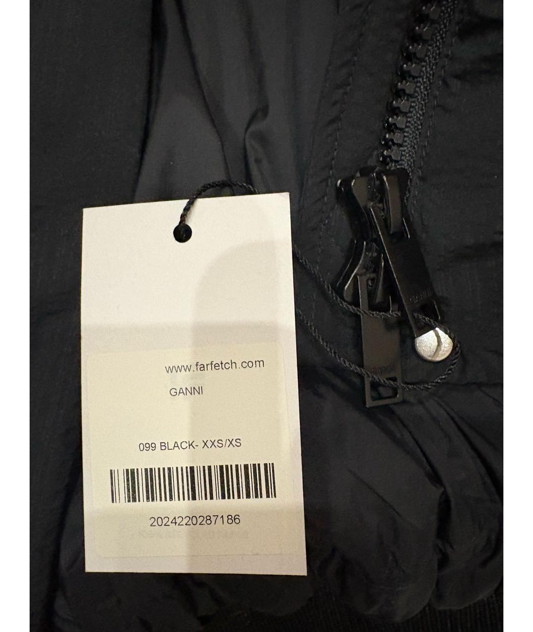 GANNI Черный полиэстеровый пуховик, фото 8