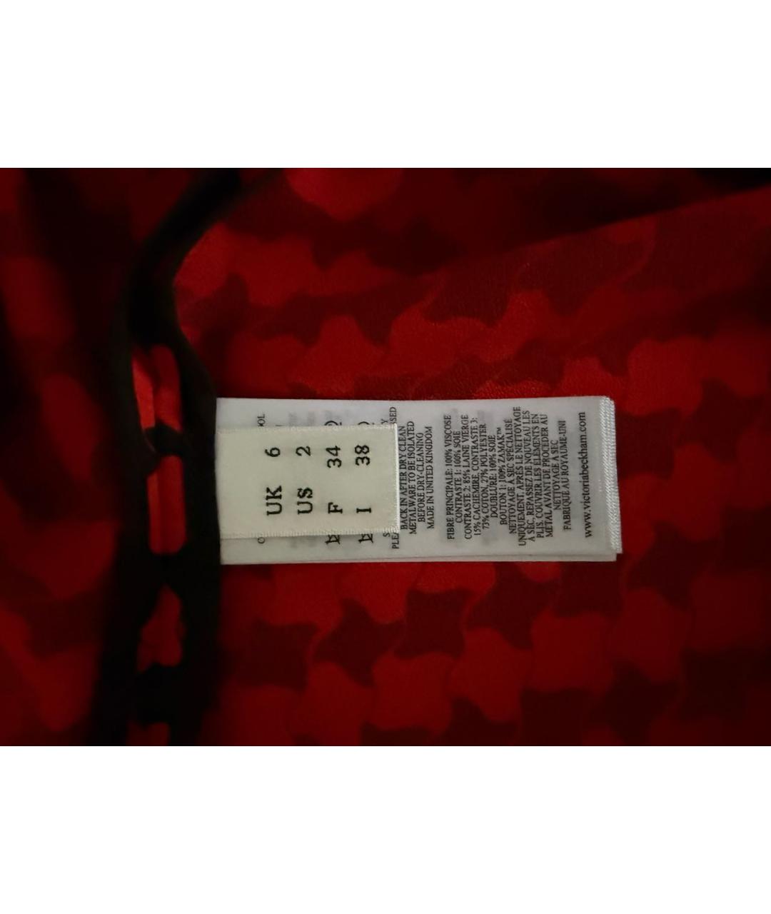 VICTORIA BECKHAM Красное вискозное коктейльное платье, фото 5