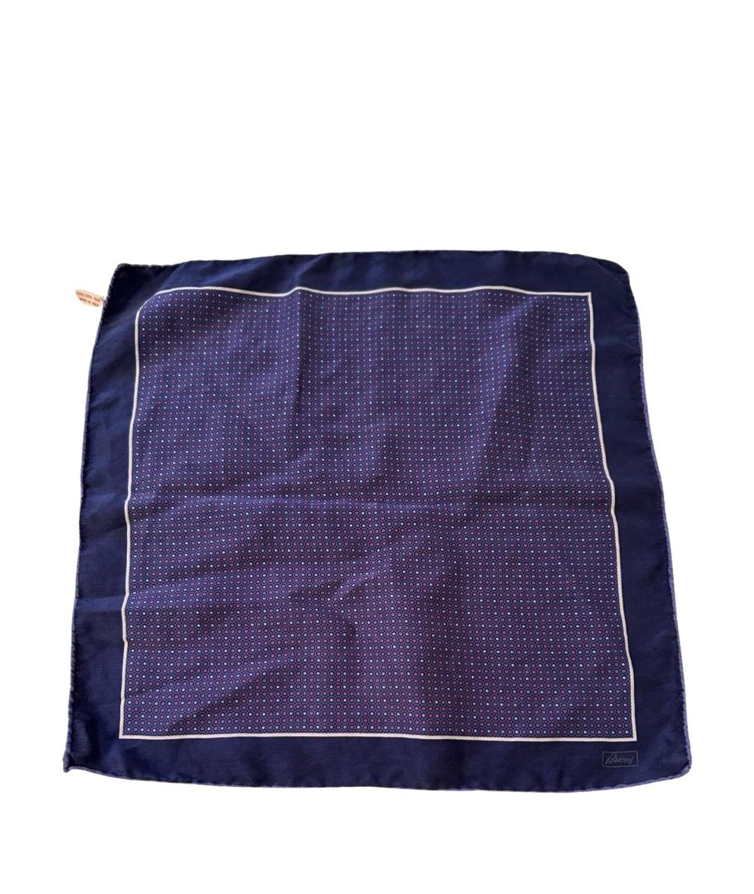 BRIONI Синий шелковый платок, фото 1