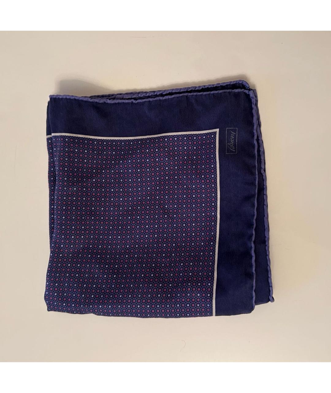 BRIONI Синий шелковый платок, фото 2