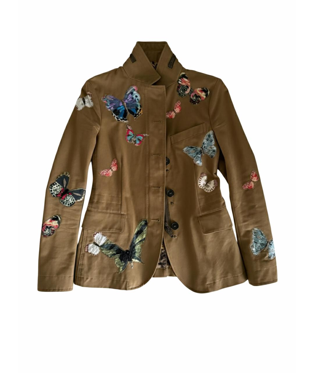 VALENTINO Хаки хлопковая куртка, фото 1