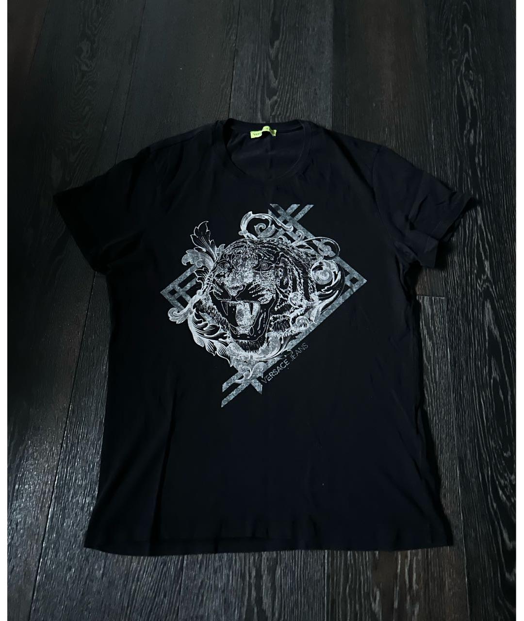 VERSACE JEANS COUTURE Черная хлопковая майка, фото 3