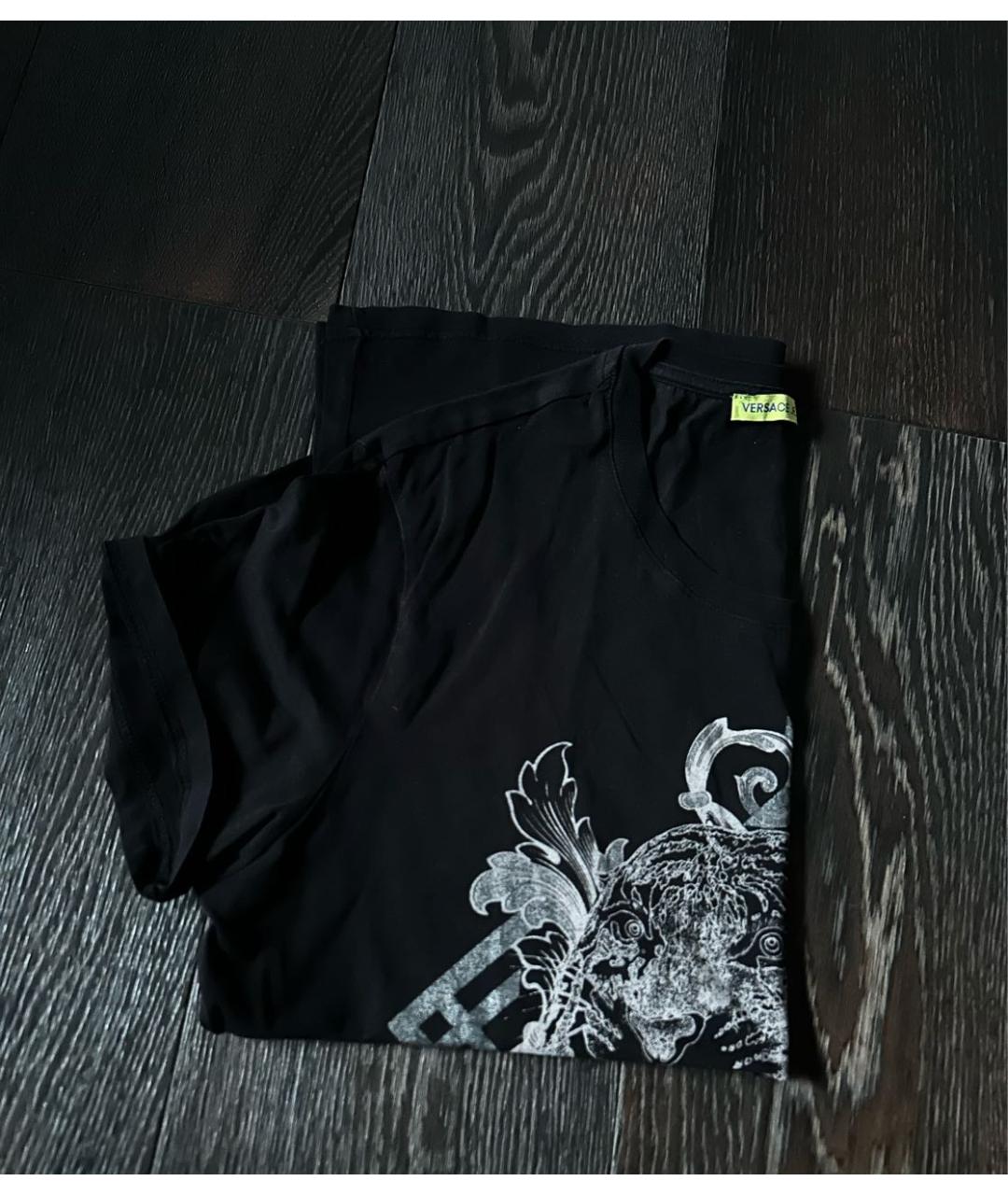 VERSACE JEANS COUTURE Черная хлопковая майка, фото 2