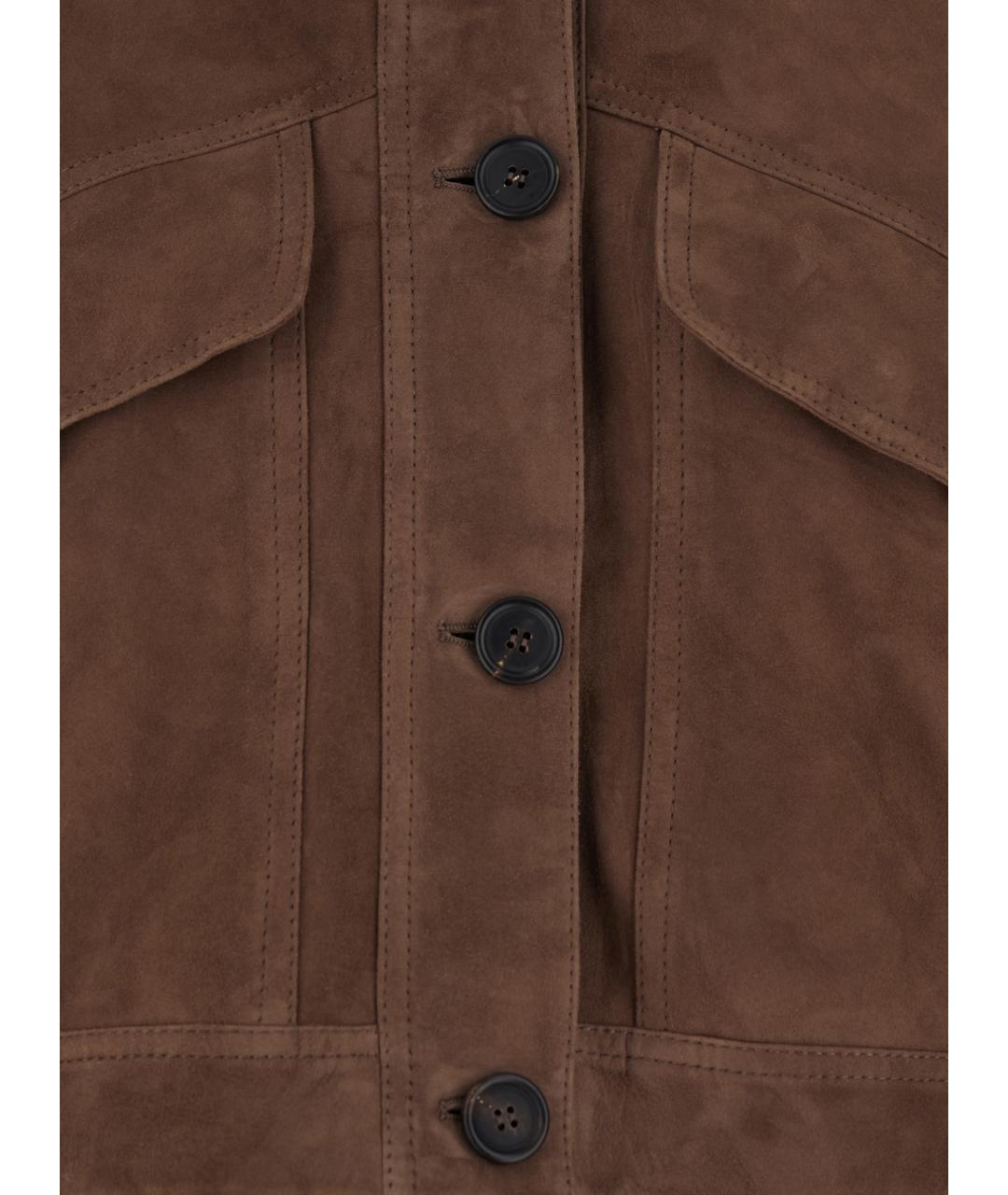 BRUNELLO CUCINELLI Коричневая кожаная куртка, фото 3