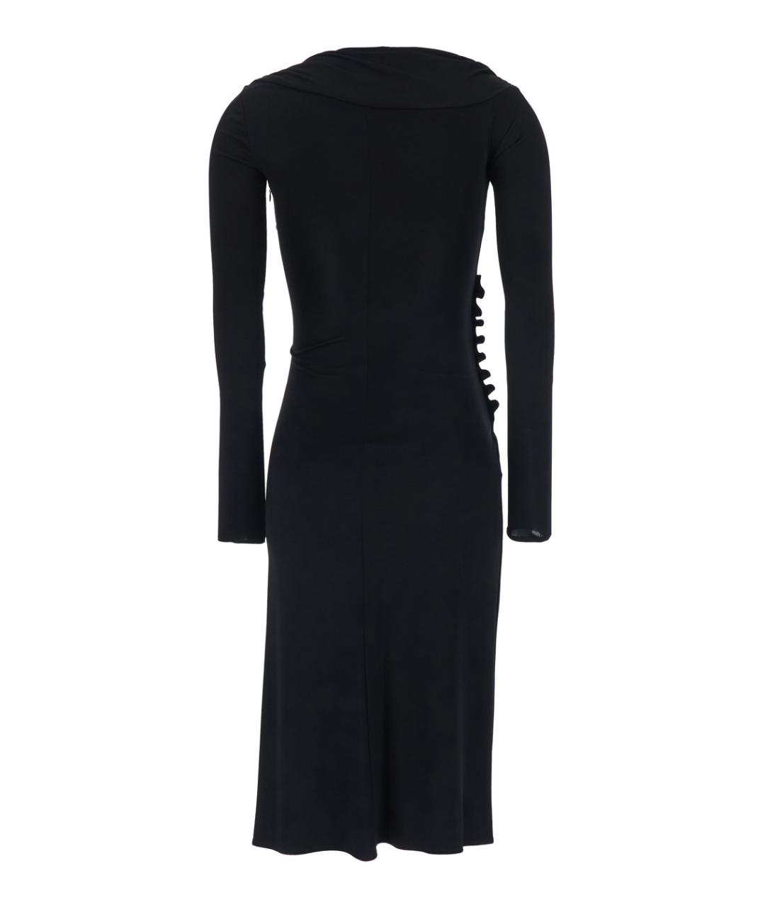 ELISABETTA FRANCHI Черное вискозное коктейльное платье, фото 2