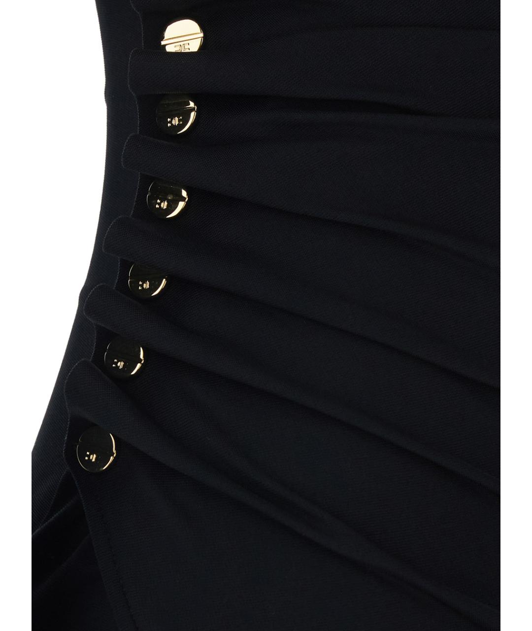 ELISABETTA FRANCHI Черное вискозное коктейльное платье, фото 3