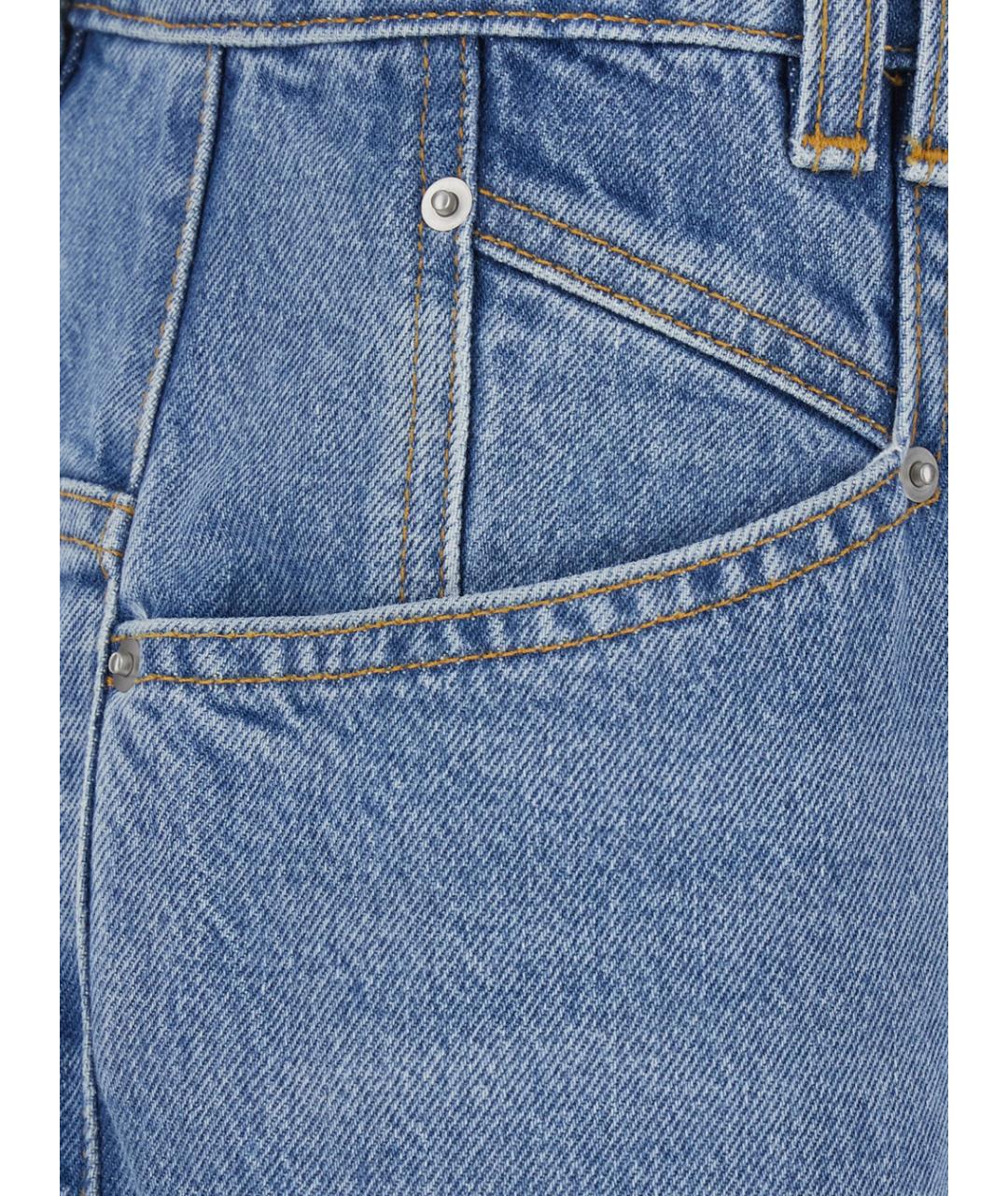 ISABEL MARANT Голубые хлопковые прямые джинсы, фото 3