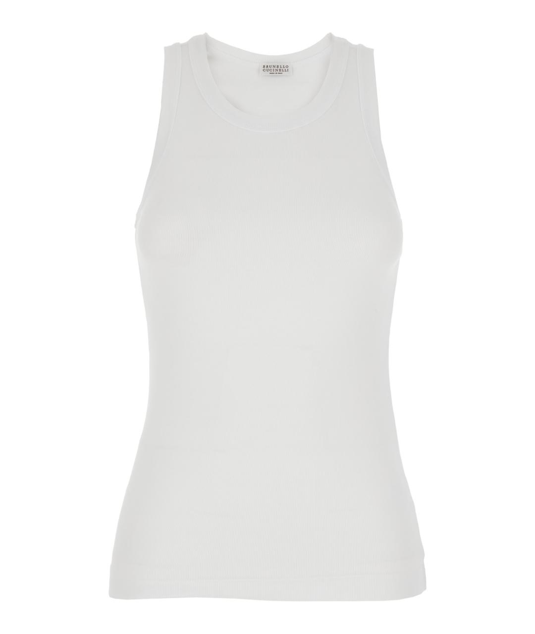 BRUNELLO CUCINELLI Белая хлопковая майка, фото 1