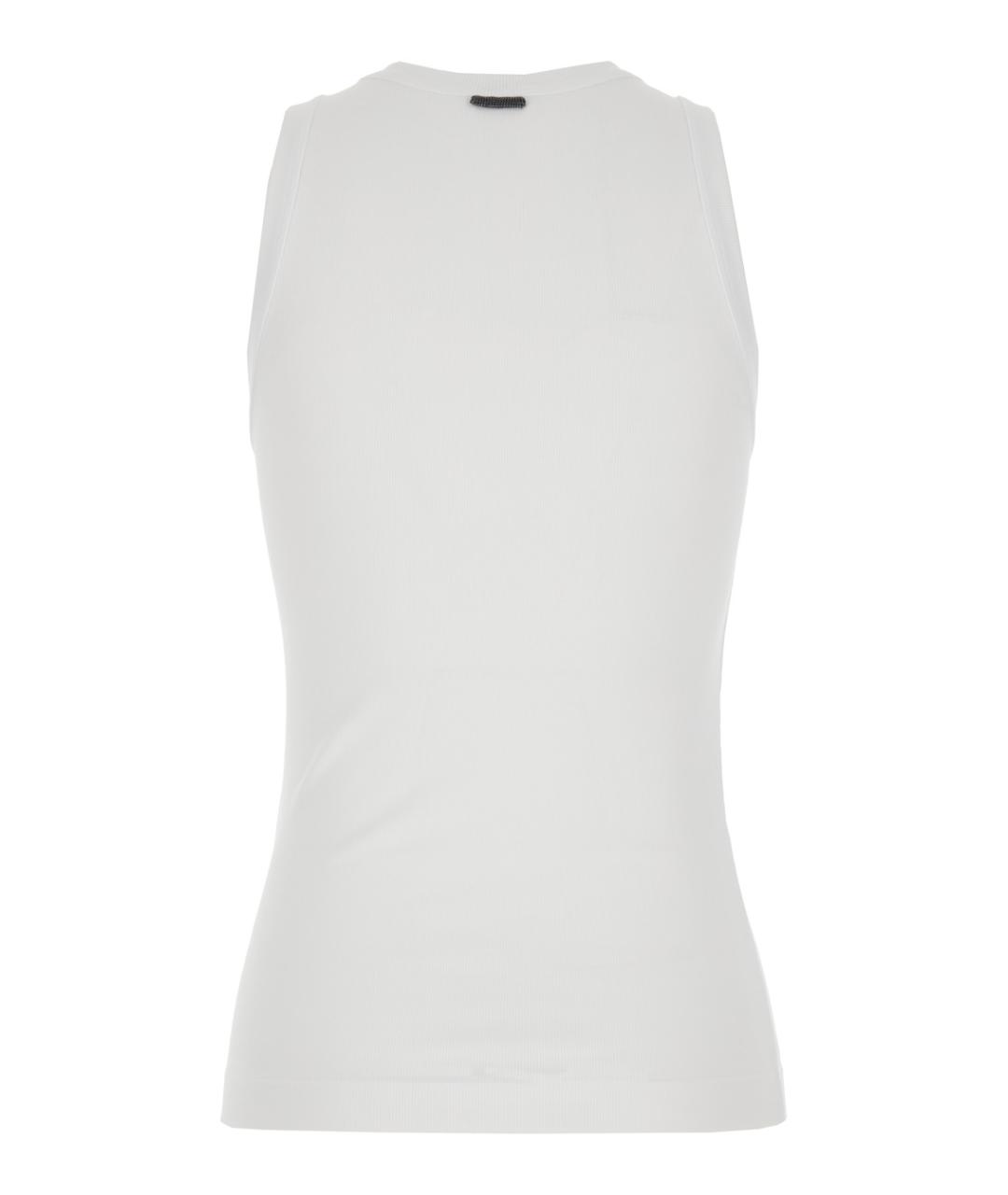 BRUNELLO CUCINELLI Белая хлопковая майка, фото 2