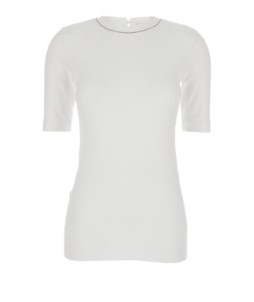 BRUNELLO CUCINELLI Белая хлопковая футболка, фото 1