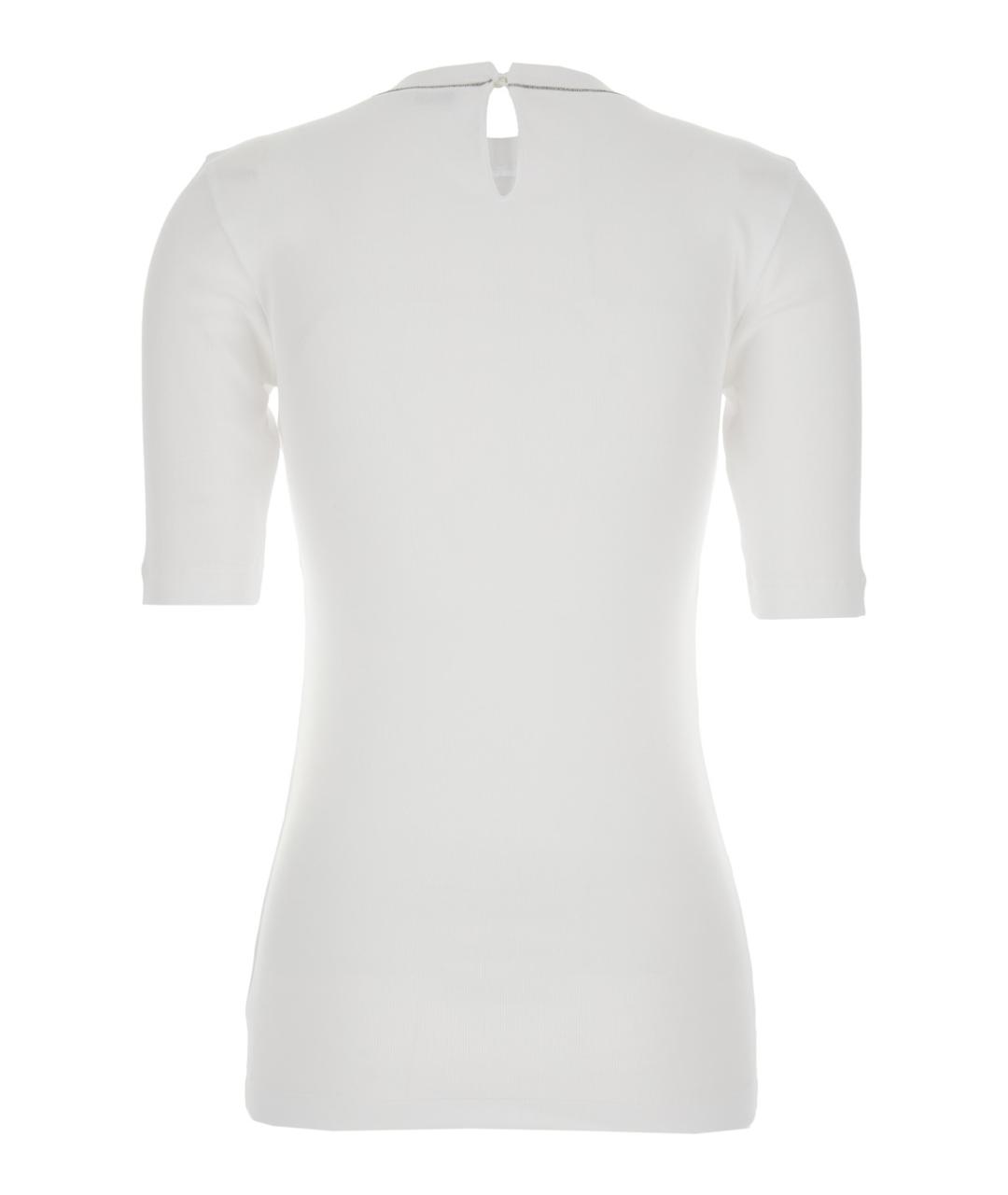 BRUNELLO CUCINELLI Белая хлопковая футболка, фото 2