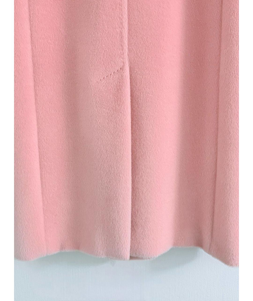 MAX MARA Розовое меховое пальто, фото 5