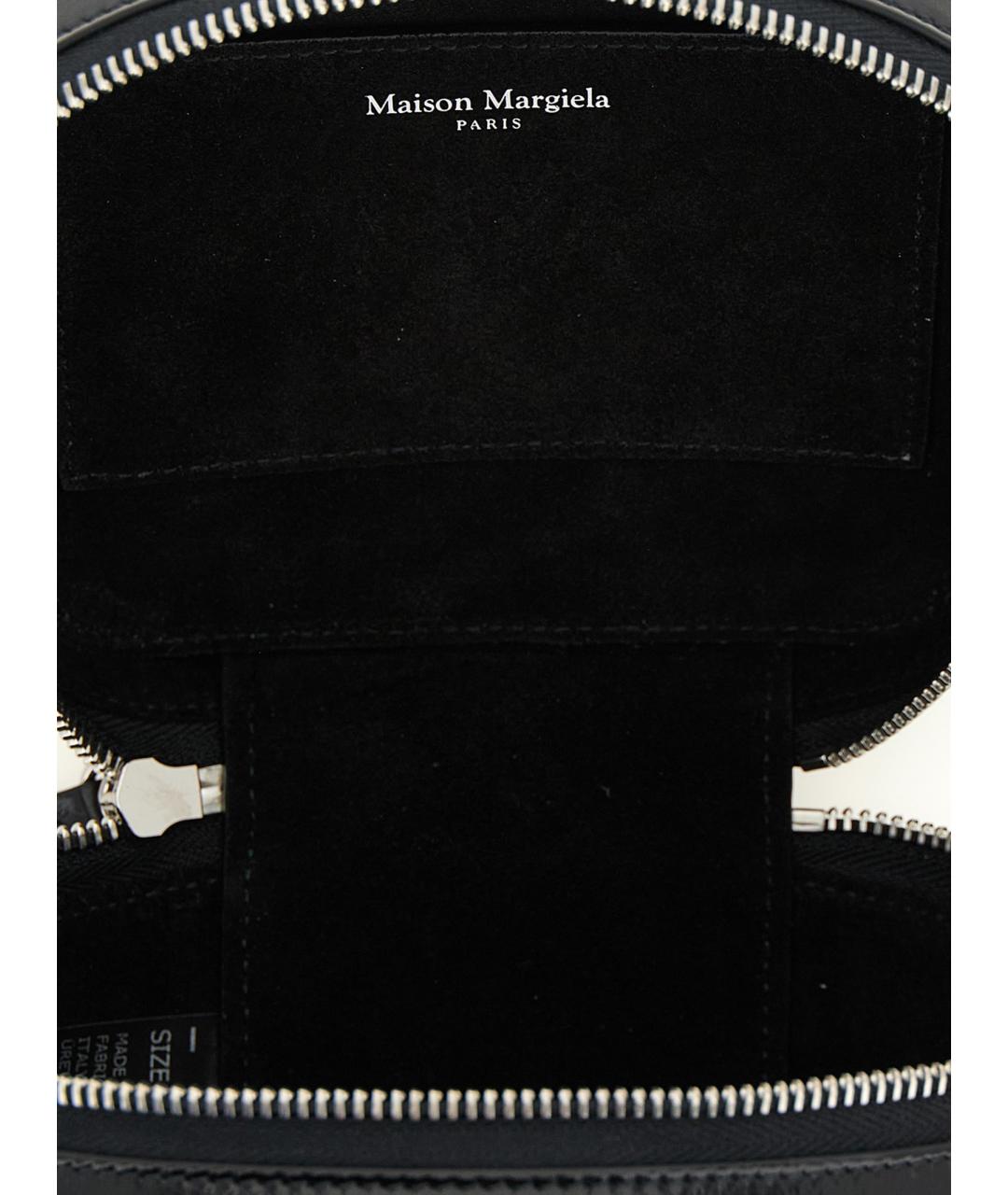 MAISON MARGIELA Черная кожаная сумка с короткими ручками, фото 4