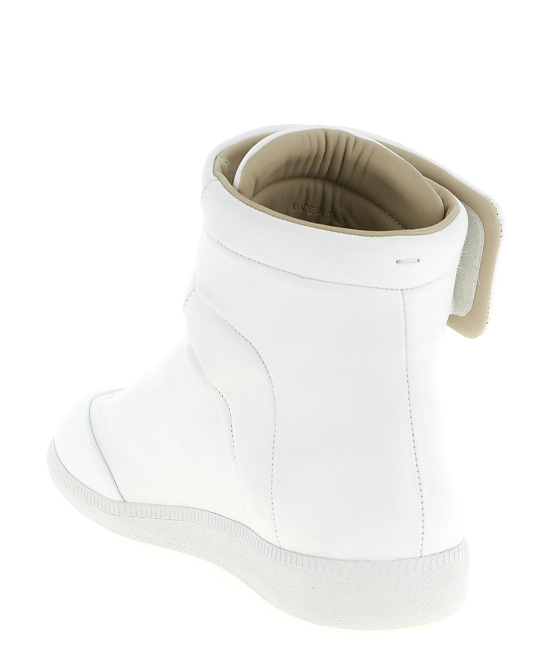 MAISON MARGIELA Белые кожаные высокие кроссовки / кеды, фото 3