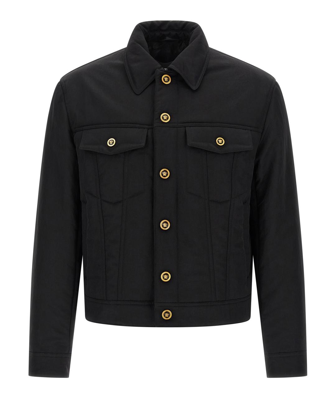 VERSACE Черная полиамидовая куртка, фото 1