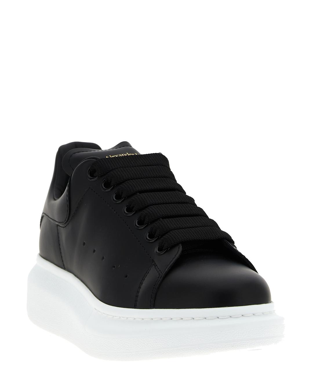 ALEXANDER MCQUEEN Черные кожаные кроссовки, фото 2