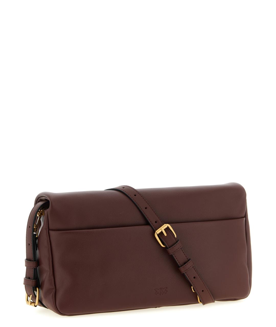 PINKO Бордовая кожаная сумка через плечо, фото 2