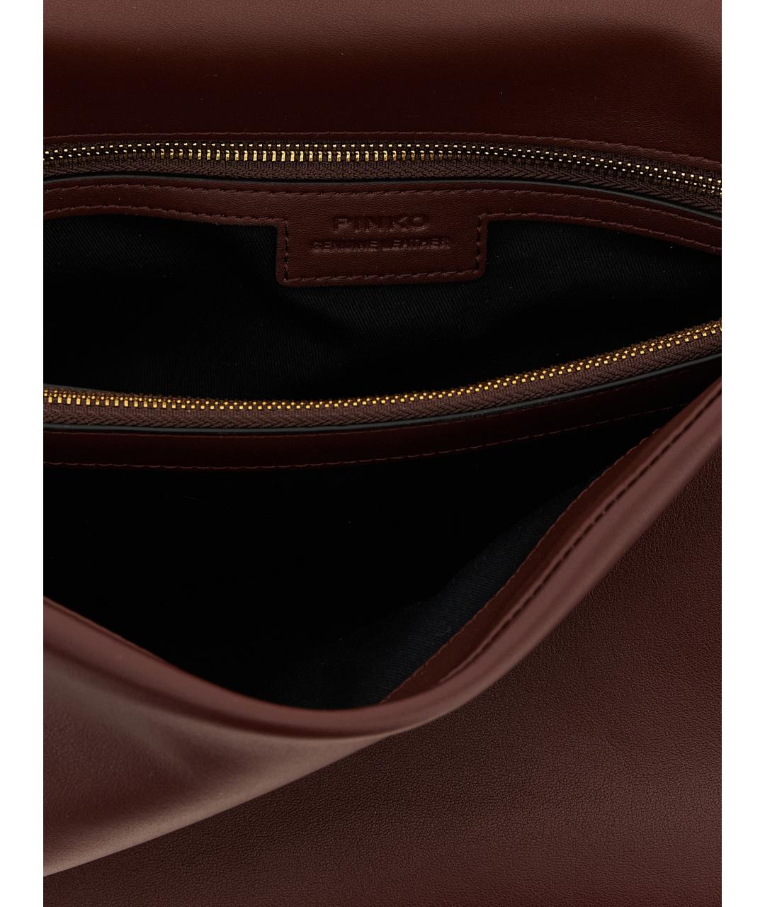 PINKO Бордовая кожаная сумка через плечо, фото 4