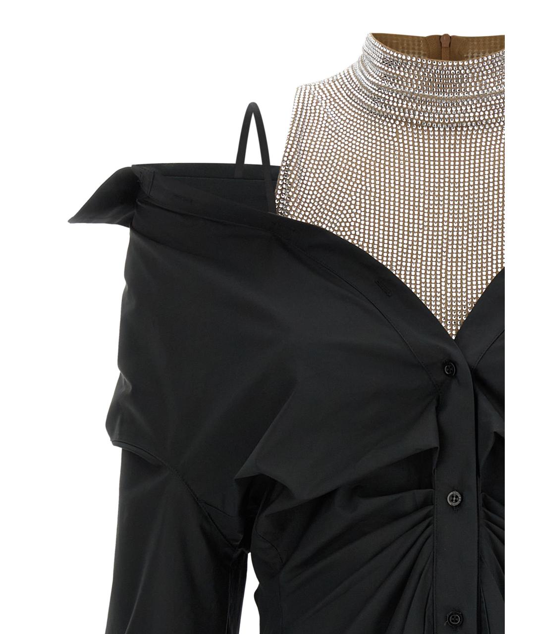 GIUSEPPE DI MORABITO Черное хлопковое коктейльное платье, фото 3