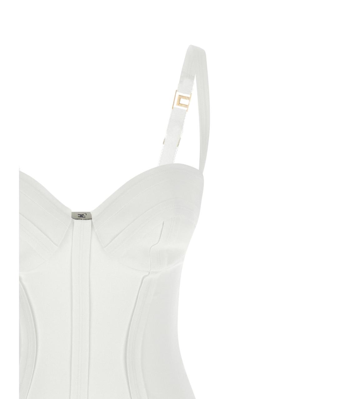 ELISABETTA FRANCHI Белое полиэстеровое коктейльное платье, фото 3