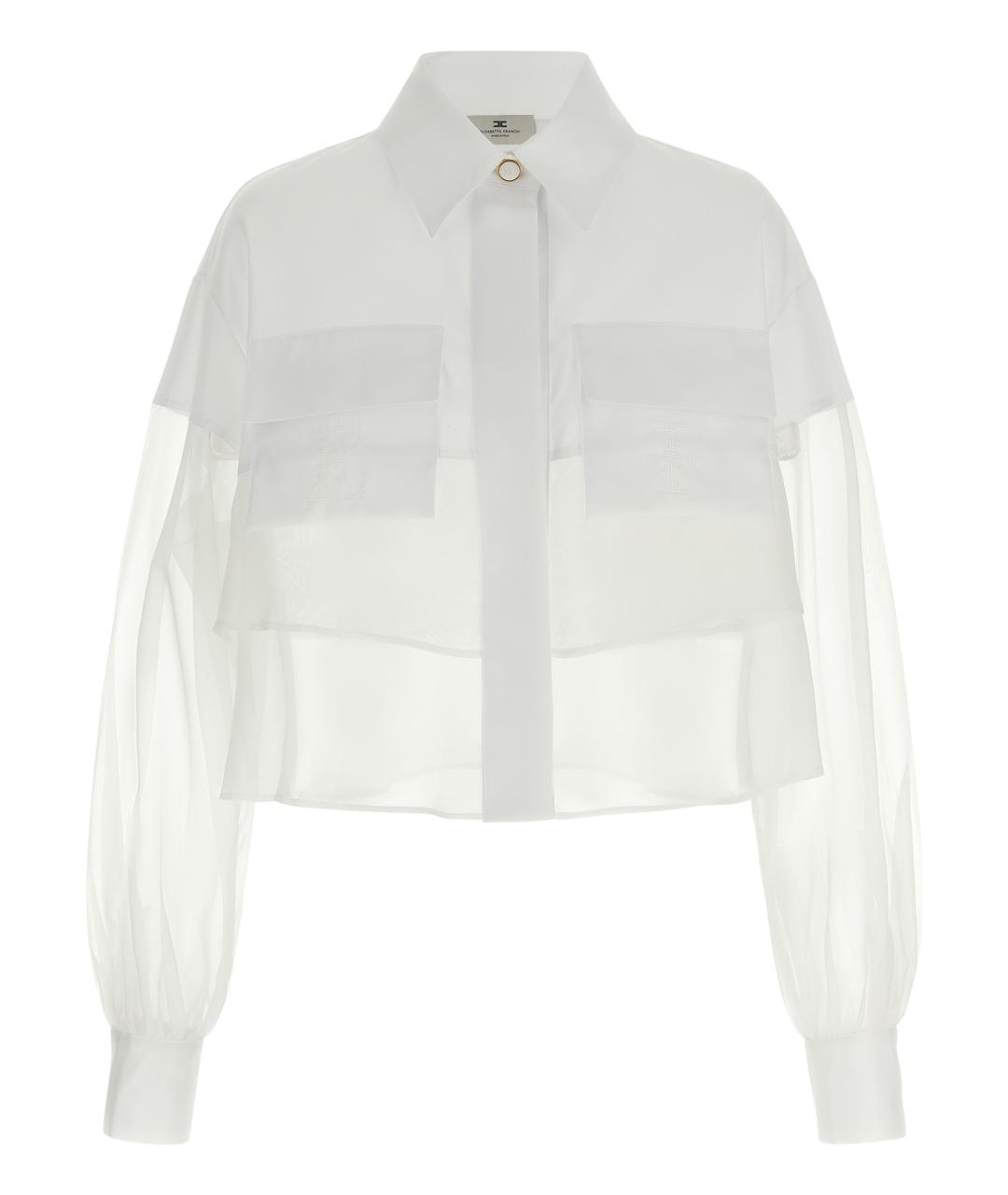 ELISABETTA FRANCHI Белая хлопковая рубашка, фото 1