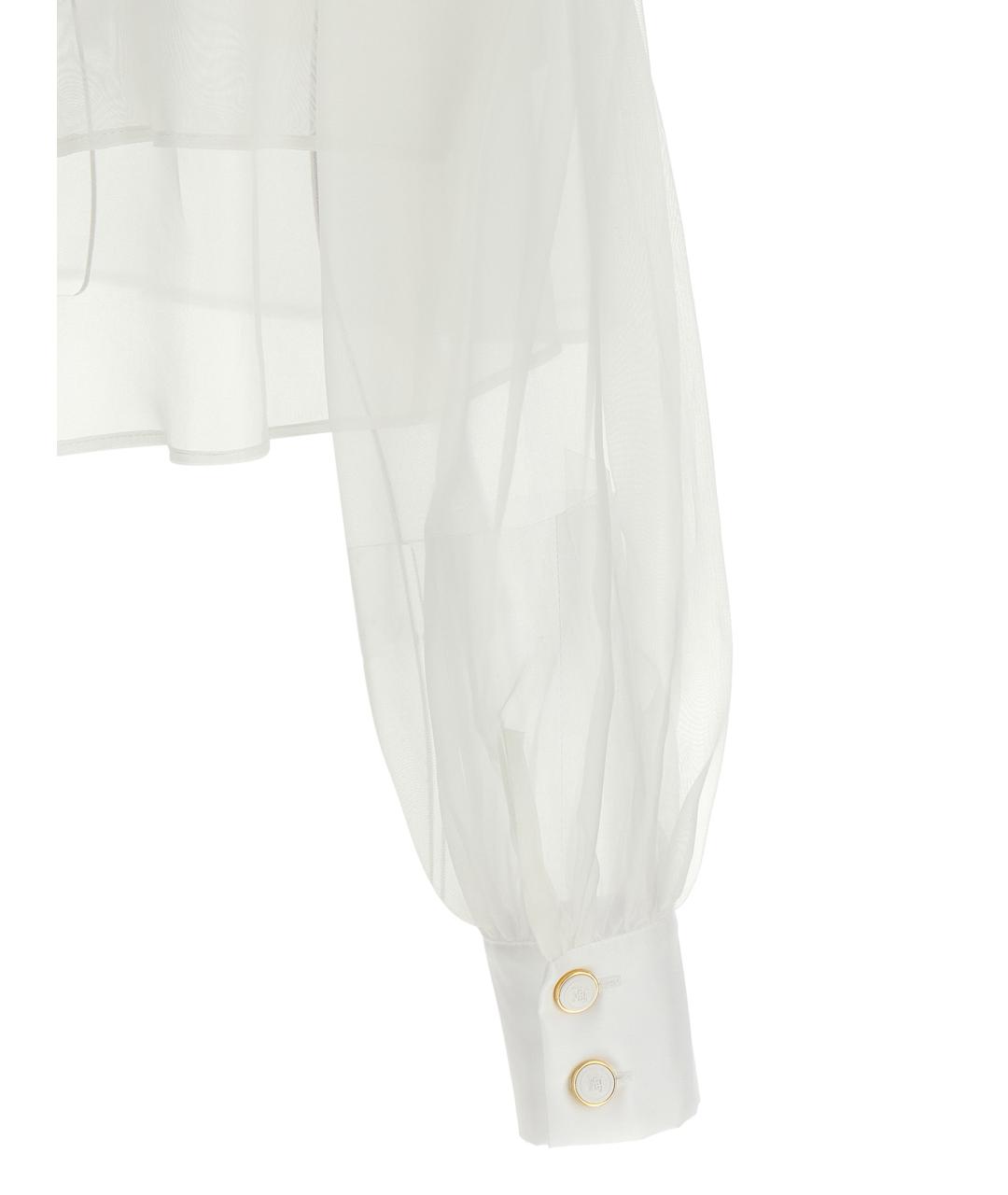 ELISABETTA FRANCHI Белая хлопковая рубашка, фото 4