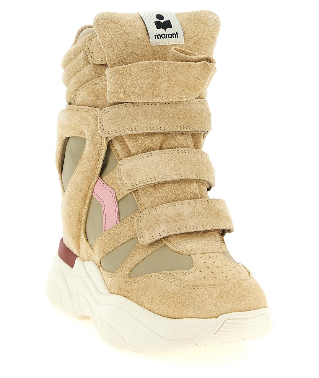 ISABEL MARANT Бежевые замшевые кроссовки, фото 2