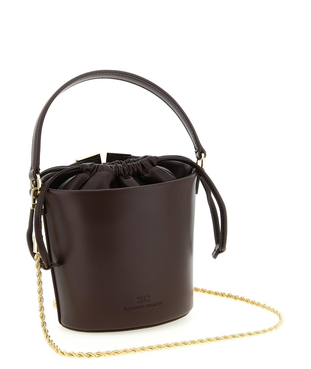 ELISABETTA FRANCHI Коричневая сумка тоут из искусственной кожи, фото 2