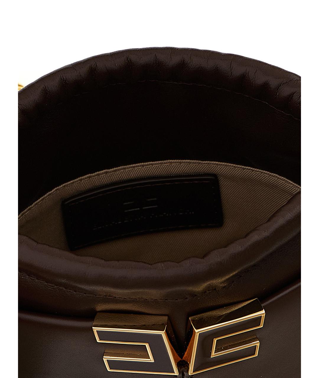 ELISABETTA FRANCHI Коричневая сумка тоут из искусственной кожи, фото 4