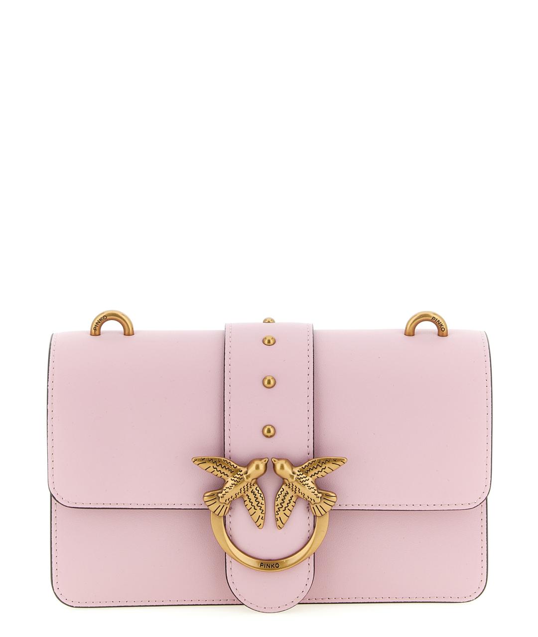 PINKO Розовая кожаная сумка через плечо, фото 1